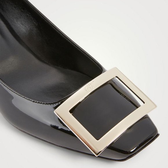 Roger Vivier "Belle Vivier Trompette" Black Patent Leather Pumps 40 9 - Picture 4 of 12